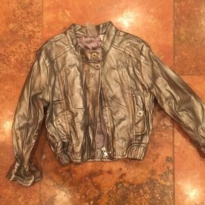 Guess silver faux leather jacket